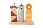 Vauva- ja taaperolelut - Trixie Baby Wooden Animals Stacking Blocks 15 pcs. - 36-175