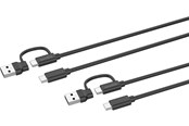 Pelit - lisävarusteet - Speed-Link STREAM Play + Charge USB-C/A to USB-C Cable Set - Black - Wired Charging cable for wireless game controller - Sony PlayStation 4 - SL-460101-BK