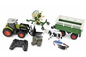 Kauko-ohjattavat - Amewi RC Tractor with XL Accessory Package 1:24 RTR Green - 22641