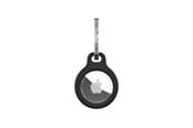 Puhelin - Muut lisävarusteet - FIXED Silky Silicone Apple AirTag Keychain Case - Black - FIXSILD-756-BK