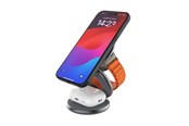 Puhelin - Adapterit & Laturit - FIXED MagPowerstation Round 3in1 foldable wireless charger - Grey - FIXMFLE-RO-GR