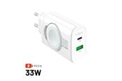 Puhelin - Adapterit & Laturit - FIXED MagFlip USB-C Charger 33W Apple Watch/USB-C/USB-A - FIXC33-CUW-WH