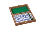 Lautapelit - Goki Wooden Playing Card Box with 5 Dice and 2 Sets of cards - 56308