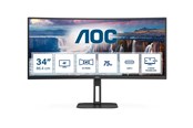 Näyttö - 34" AOC CU34V5C - 3440x1440 (UWQHD) - 100Hz - VA - 65W USB-C - CU34V5C/BK/23