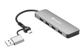 USB hub - Sandberg 4-Port USB Hub USB hub - 4 porttia - USB 3.0 - hopea - 136-63