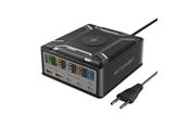 Puhelin - Adapterit & Laturit - BlitzWolf BW-S28 260W 2xUSB-A 3xUSB-C 15W wireless charger (black) - BW-S28