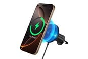 Puhelin - Adapterit & Laturit - Spigen OneTap Pro 4 MagSafe Car Mount Charger - black - Wireless / AirVent Hook - ACP08543
