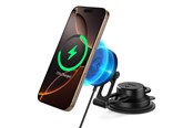 Puhelin - Adapterit & Laturit - Spigen OneTap Pro 4 MagSafe Car Mount Charger - black - Wireless / Dashboard / Windshield - ACP08544