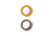 Vauvatarvikkeet - Filibabba Silicone teether ring 2-pack - Warm Grey + Honey G - FI-02753