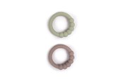 Vauvatarvikkeet - Filibabba Silicone teether ring 2-pack - Warm Grey + Oil Gre - FI-02754