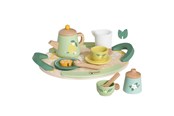 Leikkikeittiöt ja tarvikkeet - Classic World Wooden Vintage Tea Set with Tray 14 pcs. - 50576