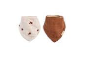 Vauvatarvikkeet - Filibabba Bandana bib 2 pack GOTS - Lucky + Amber Brown - FI-03364