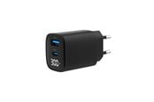 Puhelin - Adapterit & Laturit - Gembird Universal GaN USB charger with LCD QC 3.0 & POD 30W 2-port - Black - TA-UC-PDQC30LCD-BK-01