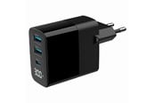 Puhelin - Adapterit & Laturit - Gembird Universal GaN USB charger with LCD QC 3.0 & POD 30W 3-port - Black - TA-UC-PDQC30LCD-BK-02