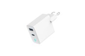 Puhelin - Adapterit & Laturit - Gembird Universal GaN USB charger with LED QC 3.0 & PD 30W 2-port - White - TA-UC-PDQC30L-W-01