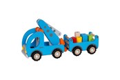 Puulelut - Goki Wooden Tow Truck with Trailer - 55875