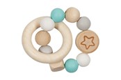 Vauva- ja taaperolelut - Goki Wooden Gripping Ring Star Light Blue - 65243