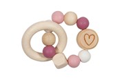 Vauva- ja taaperolelut - Goki Wooden Gripping Ring Heart Pink - 65244