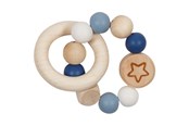 Vauva- ja taaperolelut - Goki Wooden Gripping Ring Star Blue - 65245