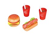 Puulelut - Small Wood Lunch for Two - Hamburger and Hot Dog - L40152