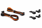 Sisäiset virtakaapelit - DUTZO Sleeved PCI-E 12V-2x6 jatkokaapeli Kahden kaapelin - Lukitse ylöspäin & alaspäin - Musta / Oranssi - DSC-PCEP30TPBO