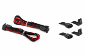 Sisäiset virtakaapelit - DUTZO Sleeved PCI-E 12V-2x6 jatkokaapeli Kahden kaapelin - Lukitse ylöspäin & alaspäin - Musta / Punainen - DSC-PCEP30TPBR