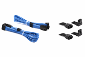 Sisäiset virtakaapelit - DUTZO Sleeved PCI-E 12V-2x6 jatkokaapeli Kahden kaapelin - Lukitse ylöspäin & alaspäin - Sininen - DSC-PCEP30TPBLU