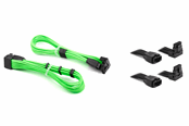 Sisäiset virtakaapelit - DUTZO Sleeved PCI-E 12V-2x6 jatkokaapeli Kahden kaapelin - Lukitse ylöspäin & alaspäin - Vihreä - DSC-PCEP30TPGRN