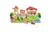 Puulelut - Bigjigs Wooden Play Farm with Accessories 48 pcs. - BJ415