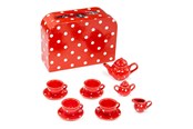 Leikkikeittiöt ja tarvikkeet - Bigjigs Porcelain Tea Set in Storage Case 12 pcs. - BJ613