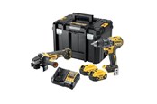 Työkalut - Dewalt DCK2020P2T-QW 18V XR Carbonless Combi set with drill angle grinder 2x5Ah batteries charger and TSTAK - DCK2020P2T-QW