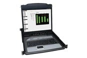 Näyttö - 19" Tripp Lite 16-Port Rack Console KVM Switch 19" LCD PS2/USB Cables 1U - KVM console - 19" - B020-U16-19-K