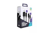 Pelit - lisävarusteet - STEALTH SP-C50V Superfast Twin Charge Silicon Cable 2m - Black - Wired Charging cable for wireless game controller - 5055269715962