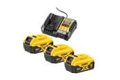 Akut ja laturit - Dewalt DCB1104P3-QW 18V XR 5Ah Triple Battery Starter Kit - DCB1104P3-QW