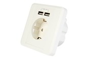 Muut kaapelit - Gembird EnerGenie EG-ACU2A2-01 - power socket-outlet - 1 gang - 1 power socket 2 USB sockets - EG-ACU2A2-01