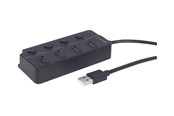 USB hub - Gembird UHB-U2P4P-01 - hub - with switches - 4 ports USB hub - 4 porttia - Musta - UHB-U2P4P-01