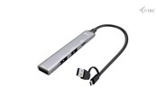 USB hub - I-Tec CAHUBMETALMINI4 USB-C/USB-A Metal HUB 1x USB-C + 3x USB-A 2.0 USB hub - 4 porttia - Harmaa - CAHUBMETALMINI4