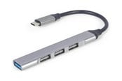 USB hub - Gembird - hub - USB Type-C silver - 4 ports USB hub - 4 porttia - hopea - UHB-CM-U3P1U2P3-03