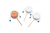 Luovat leikit - Colorations - Decorate your own Monkey Drum Set of 12 - SPINDRUM