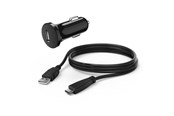 Puhelin - Adapterit & Laturit - Hama Car Charger with USB-C Cable for Nintendo Switch - Black - 00054683