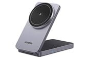 Puhelin - Adapterit & Laturit - UGREEN 2-In-1 Magnetic Wireless Charger Grey - 45056-UG