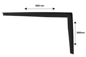 Kannakkeet & Saranat - Home>it table support with T-profile 30 x 55 cm matt black - 16325