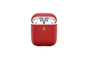 Kuulokkeet - KeyBudz PodSkinz Artisan Series Leather Case - Handcrafted Leather Case for your Airpods - Red - AP_S3_RED