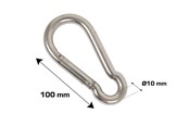 Suojavarusteet & Työvaatteet - Home>it fireman's snap hook Ø10 x 100 mm stainless steel 2 pcs. - 20469