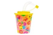 Lelut - LG-Imports - Cup with Lid and Straw Smiley Face 12pcs. - 8177