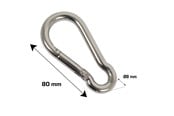 Kannakkeet & Saranat - Home>it fireman's carabiner Ø8 x 80 mm stainless steel 2 pcs. - 20467