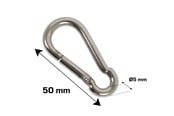 Kannakkeet & Saranat  - Home>it fireman's carabiner Ø5 x 50 mm in stainless steel 2 pcs. - 20463