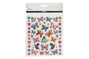 Harrastustarvikkeet - Creativ Company - Stickers Flowers and Butterflies 1 Sheet - 28885