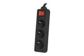 Virtakaapelit (ulkoinen) - Lanberg PS1-03E-0300-BK - power strip - PS1-03E-0300-BK
