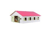 Puulelut - Kids Globe - Horse Stable Pink with 7 Boxes 1:24 - 610189